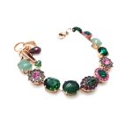 Mariana Bracelet Glamorous Emerald & Pink Swarovski Crystals Luck Inspiration Coll. - Image 3