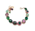 Mariana Bracelet Glamorous Emerald & Pink Swarovski Crystals Luck Inspiration Coll. - Image 2
