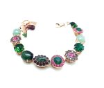 Mariana Bracelet Glamorous Emerald & Pink Swarovski Crystals Luck Inspiration Coll.