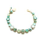 Mariana Bracelet Turquoise Mineral & Opal,Peridot Austrian Crystals Athena Caribbean Life Coll. Gold Plated - Image 3