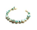 Mariana Bracelet Turquoise Mineral & Opal,Peridot Austrian Crystals Athena Caribbean Life Coll. Gold Plated - Image 2