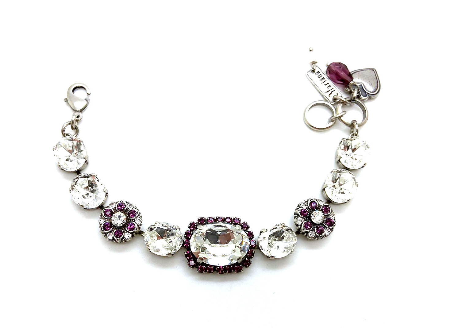 B-4413-001204-SP (1) Mariana Bracelet Beautiful Clear & Amethyst Austrian Crystals My Treasures Coll. - Image 1