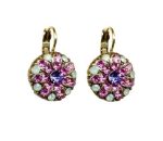 Mariana Earrings Lovely Lt Blue, Purple & Lt Rose Swarovski Crystals Flower Power Coll.