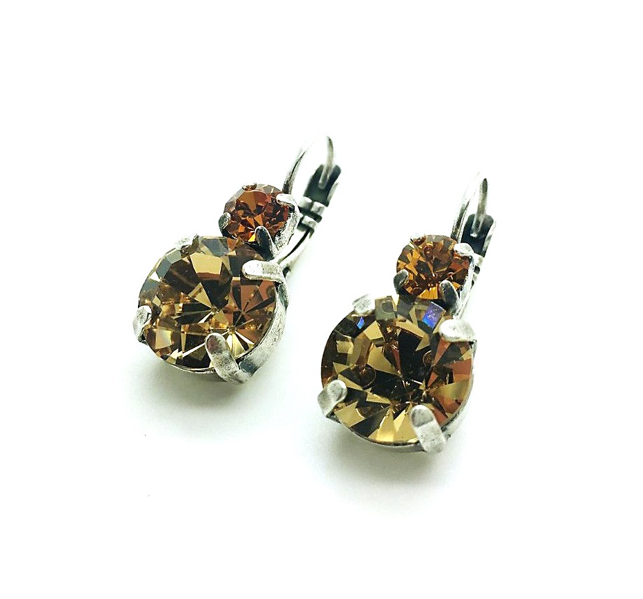 E-1037-203246-SP6 (1) Mariana Earrings Beautiful Topaz & Lt Colorado Topaz Austrian Crystals My Treasures Coll. - Image 1