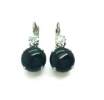 Earrings By Mariana Checkmate Sweet Summer Coll. Soulful Jet Black & Clear Swarovski Crystals