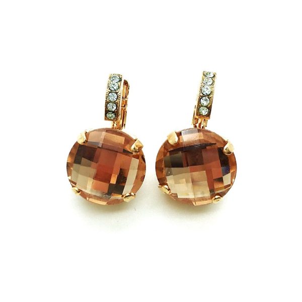 Mariana Earrings Faceted Amber & Moonlight Swarovski Crystals Moon Dance Songbook Coll.