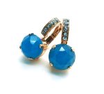 Mariana Earrings Blue Quartz Mineral & Aquamarine Austrian Crystals My Treasures Coll.