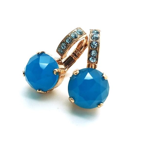 Mariana Earrings Blue Quartz Mineral & Aquamarine Austrian Crystals My Treasures Coll.
