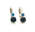 Mariana Earrings Simply Elegant Jet & Blue Zircon Swarovski Crystals My Treasures Coll. - Image 3
