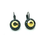Earrings By Mariana Woman Fashionable Jet and Gold Foil Swarovski Crystals