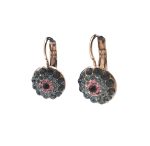 Mariana Earrings Gorgeous Greys & Pinks Swarovski Crystals Madagascar Africa Coll.