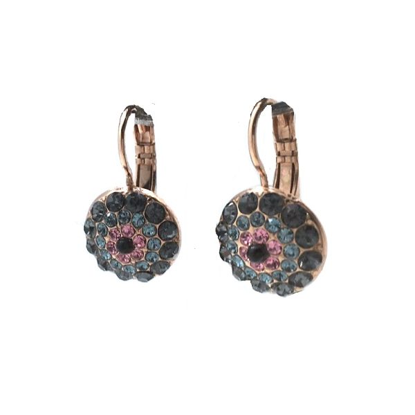 Mariana Earrings Gorgeous Greys & Pinks Swarovski Crystals Madagascar Africa Coll.