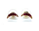 Mariana Earrings Crescent Shape Beaded Fuchsia Swarovski Crystals My Treasures Coll.