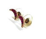 Mariana Earrings Crescent Shape Beaded Fuchsia Swarovski Crystals My Treasures Coll. - Image 2