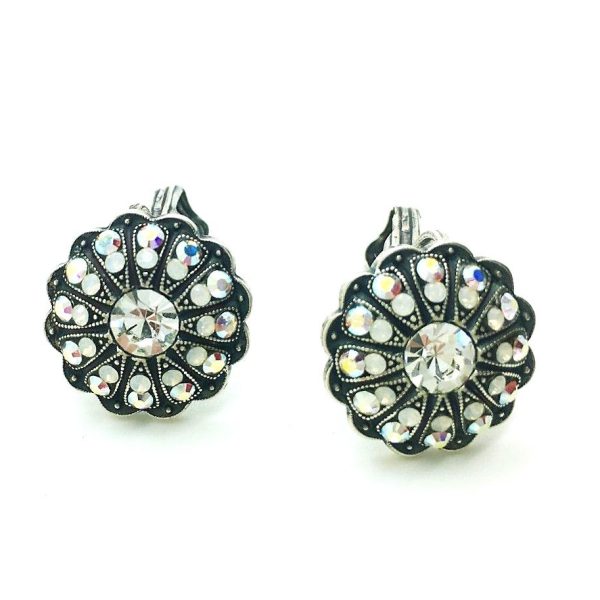 Earrings By Mariana Sweet Summer Coll. Glitzy Floral Clear, White Opal & AB Austrian Crystal