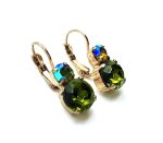 Mariana Earrings Faceted Olivine & AB Swarovski Crystals My Treasures Coll. - Image 3