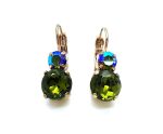 Mariana Earrings Faceted Olivine & AB Swarovski Crystals My Treasures Coll.