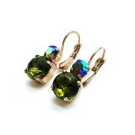 Mariana Earrings Faceted Olivine & AB Swarovski Crystals My Treasures Coll. - Image 2