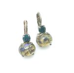 Mariana Earrings Alluring Montana Blue & Golden Shadow Austrian Crystals My Treasures Coll.