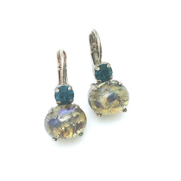 Mariana Earrings Alluring Montana Blue & Golden Shadow Austrian Crystals My Treasures Coll.