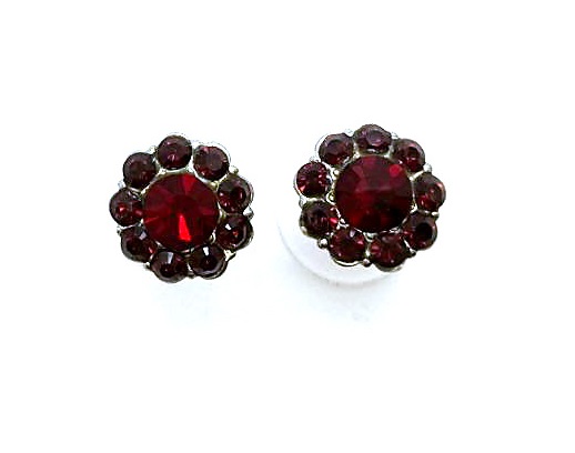 Mariana Earrings Flower Shaped Garnet Swarovski Crystals My Treasures Coll.
