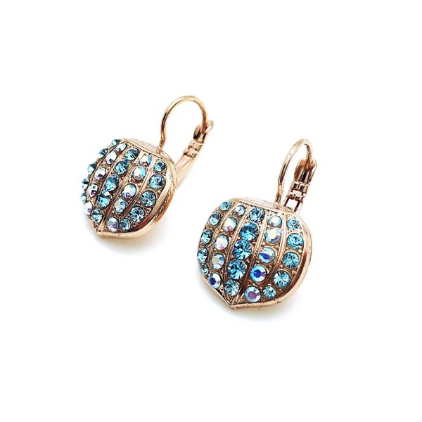 Mariana Earrings Acorn Shaped Aquamarine & AB Swarovski Crystals My Treasures Coll.