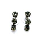 Mariana Earrings My Treasures Coll. Triple Tier Black Diamond Austrian Crystals