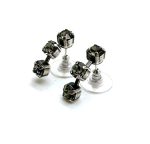 Mariana Earrings My Treasures Coll. Triple Tier Black Diamond Austrian Crystals - Image 2
