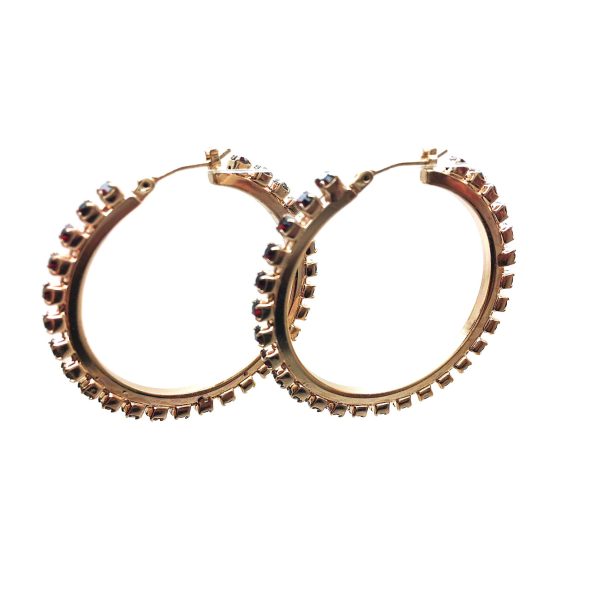 Mariana Earrings Hoop Beaded Siam Swarovski Crystals My Treasures Coll.