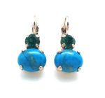 Mariana Earrings Turquoise Mineral & Emerald Austrian Crystals My Treasures Coll.