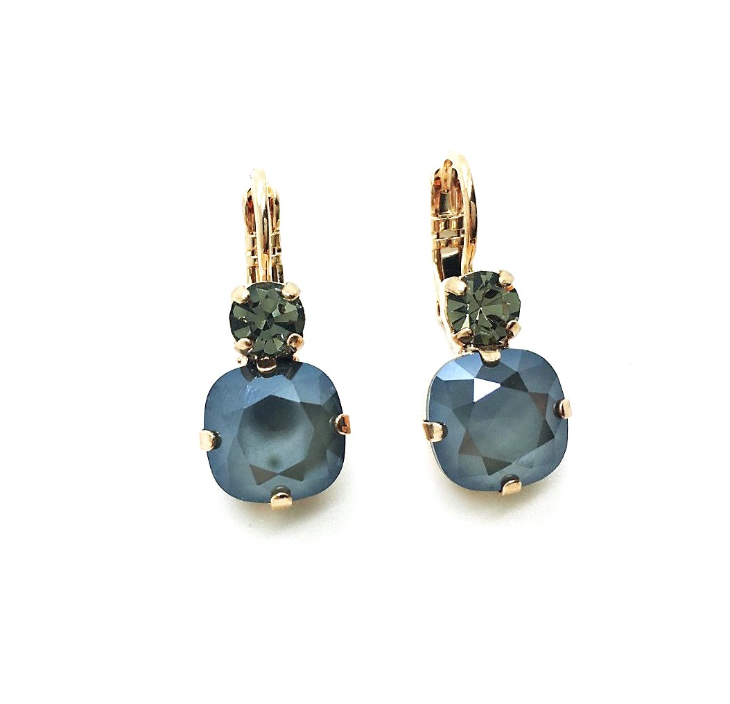 E-1470-2-215254-RG6 (3) Mariana Earrings Sophisticated Drk Grey & Blk Diamond Swarovski Crystals My Treasures Coll. - Image 1