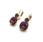 Mariana Earrings Lovely Cyclamen Opal & Lt Smoked Topaz Swarovski Crystals My Treasures Coll. - Image 2
