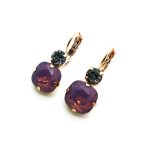 Mariana Earrings Exquisite Cyclamen Opal & Silver Night Swarovski Crystals My Treasures Coll. - Image 3