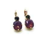Mariana Earrings Exquisite Cyclamen Opal & Silver Night Swarovski Crystals My Treasures Coll.