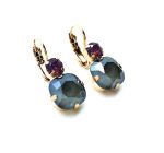 Mariana Earrings Sophisticated Dk Grey & Cyclamen Opal Swarovski Crystals My Treasures Coll. - Image 3