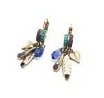 Earrings By Mariana Woman Fashionable Blues and Purples Swarovski Crystals