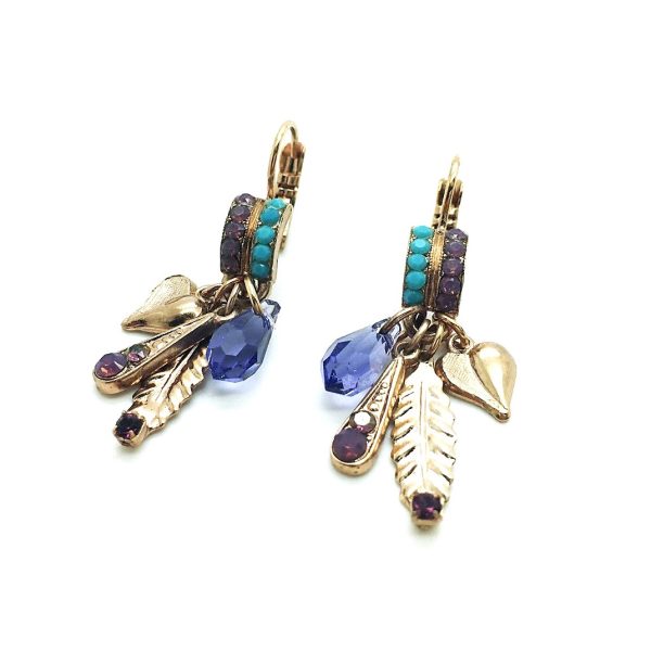 Earrings By Mariana Woman Fashionable Blues and Purples Swarovski Crystals
