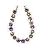 Mariana Necklace Floral Beaded Multicolored Austrian Crystals Flower Power Coll.