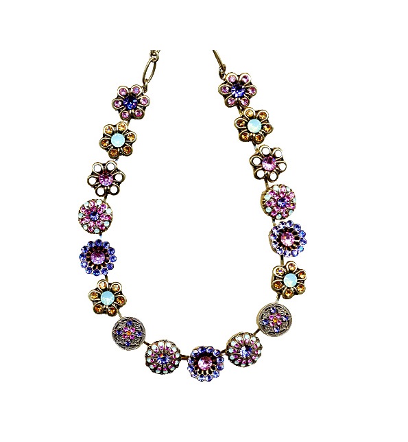 N-3138-803-EG (3) Mariana Necklace Floral Beaded Multicolored Austrian Crystals Flower Power Coll. - Image 1