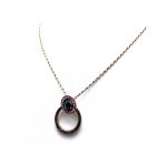Mariana Necklace Pendant Glamorous Greys & Pinks Austrian Crystals Madagascar Africa Coll. - Image 3