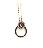 Mariana Necklace Pendant Glamorous Greys & Pinks Austrian Crystals Madagascar Africa Coll.
