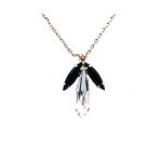 Mariana Necklace Pendant Alluring Clear & Jet Swarovski Crystals Checkmate Cocktail Hour Coll.