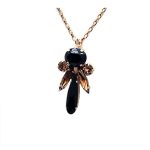 Mariana Necklace Pendant Sophisticated Jet & Topaz Austrian Crystals My Treasures Coll.