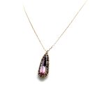 Mariana Necklace Pendant Fab Purple Velvet & Aurum Swarovski Crystals My Treasures Coll. - Image 3