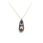 Mariana Necklace Pendant Fab Purple Velvet & Aurum Swarovski Crystals My Treasures Coll.