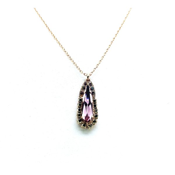 Mariana Necklace Pendant Fab Purple Velvet & Aurum Swarovski Crystals My Treasures Coll.
