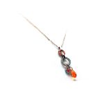 Mariana Necklace Pendant Alluring Blues & Oranges Swarovski Crystals Serengetti Africa Coll. - Image 3
