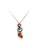 Mariana Necklace Pendant Alluring Blues & Oranges Swarovski Crystals Serengetti Africa Coll.