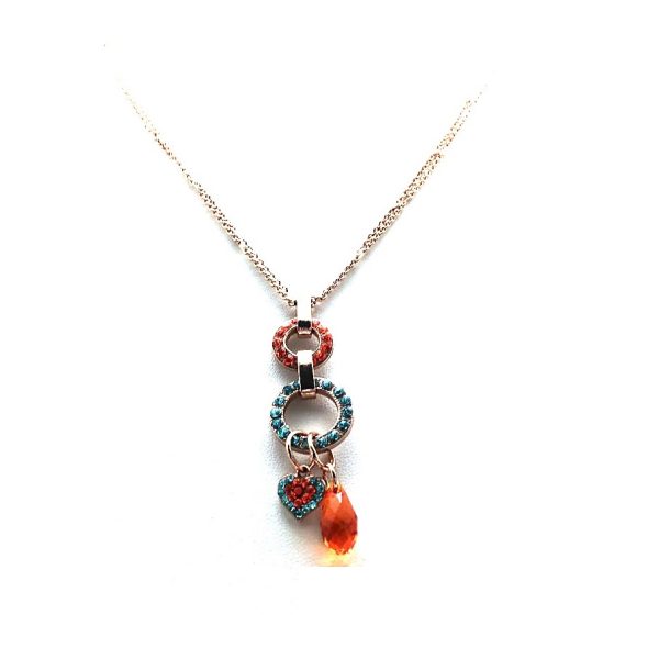 Mariana Necklace Pendant Alluring Blues & Oranges Swarovski Crystals Serengetti Africa Coll.