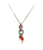 Mariana Necklace Pendant Alluring Blues & Oranges Swarovski Crystals Serengetti Africa Coll. - Image 2